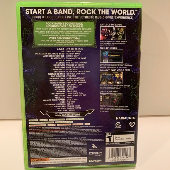 XBOX 360 ROCK BAND 2 GAME. - Picture 6 of 7